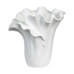 Ruffled Stoneware Vase